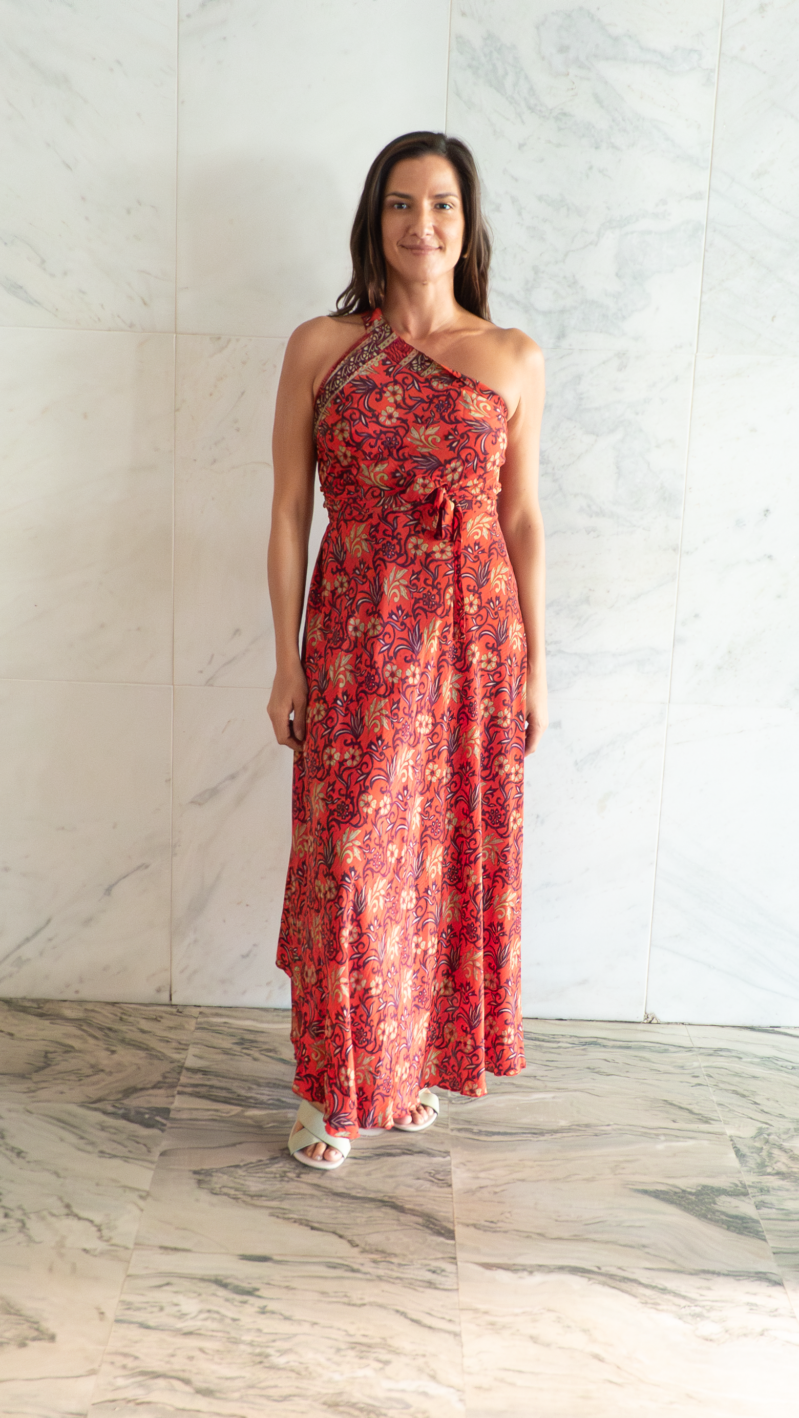 Saia Lua vermelho magenta - ✨ Saia / Vestido Versátil Estampa Florência em Tons Quentes🐦‍🔥